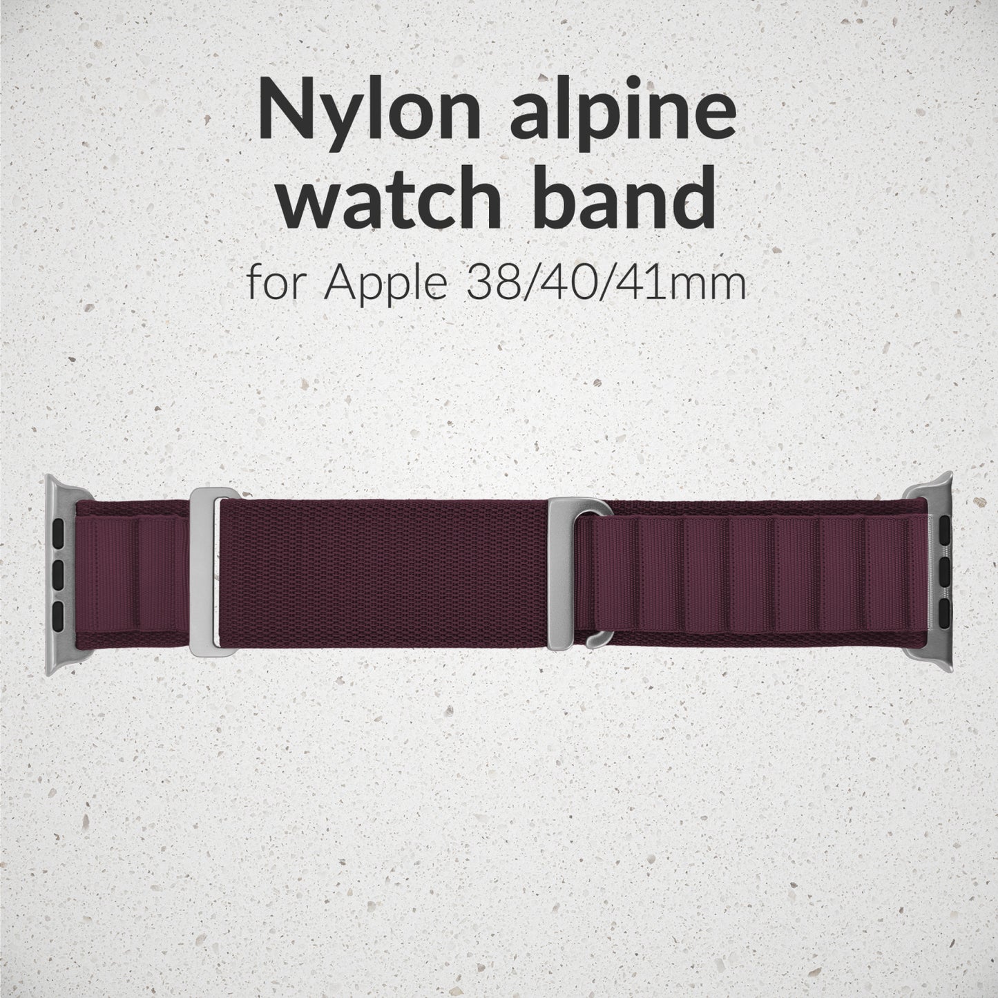 Mobilize Nylon Watch Band - Alpine - Titanium Connector - for Apple 38/40/41mm - Bordeaux