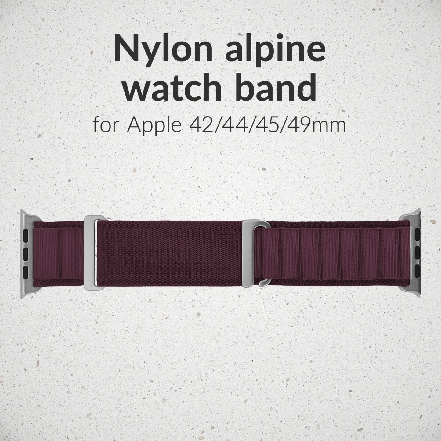 Mobilize Nylon Watch Band - Alpine - Titanium Connector - for Apple 42/44/45/49mm - Bordeaux