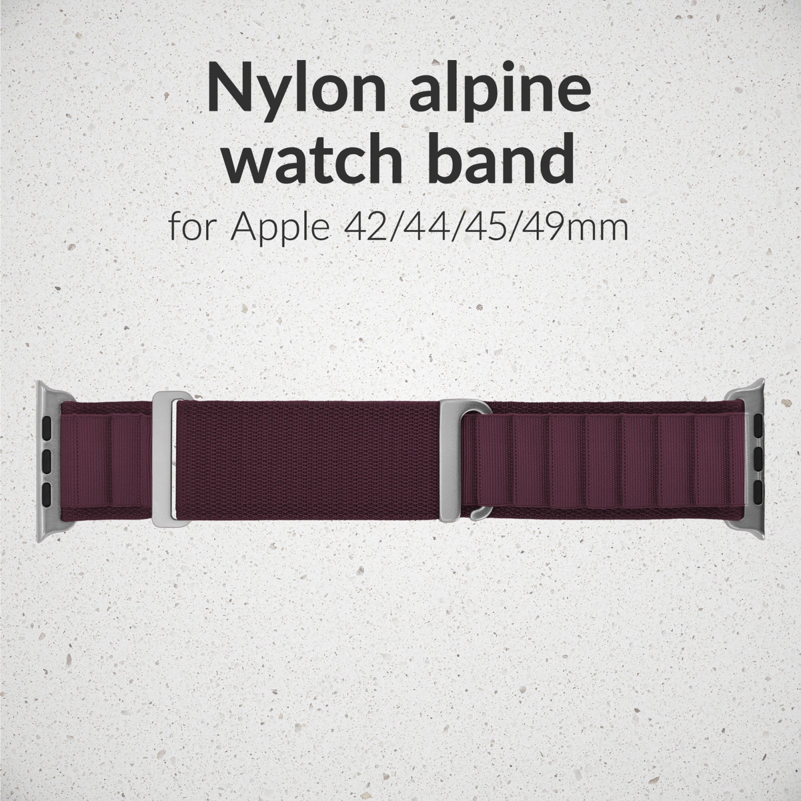 Mobilize Nylon Watch Band - Alpine - Titanium Connector - for Apple 42/44/45/49mm - Bordeaux