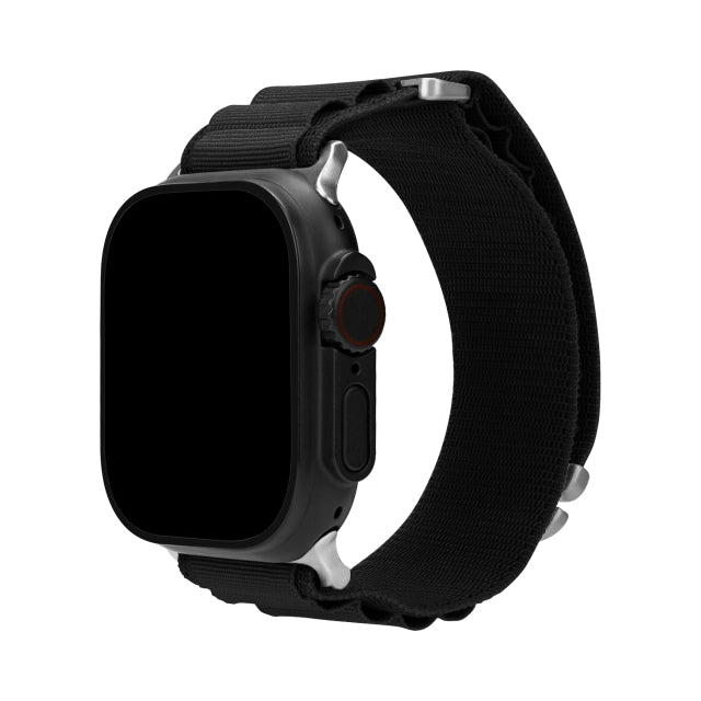 Mobilize Nylon Uhrenarmband – Alpine – Titan-Anschluss – für Apple 42/44/45/49mm – Schwarz