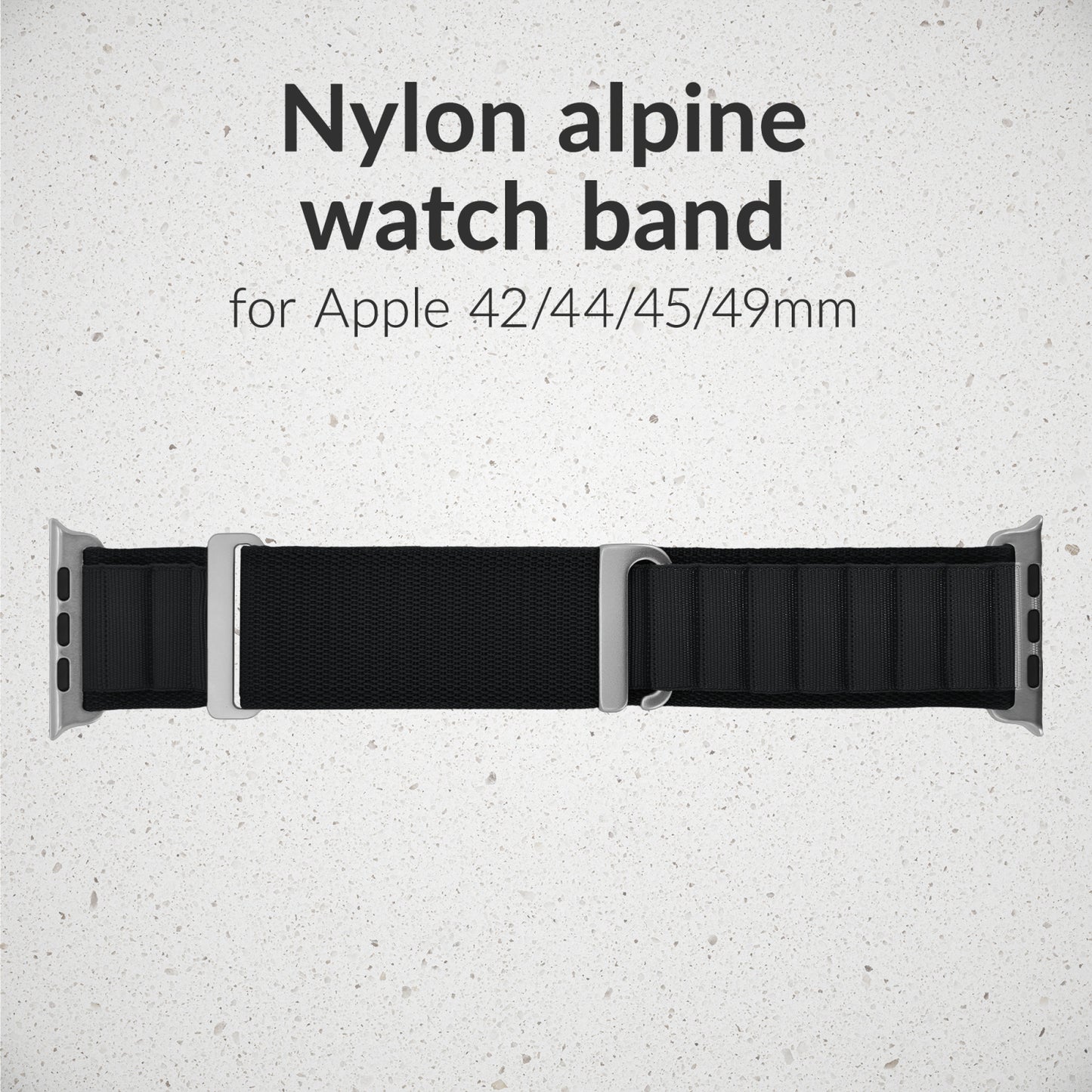 Mobilize Nylon Watch Band - Alpine - Titanium Connector - for Apple 42/44/45/49mm - Black