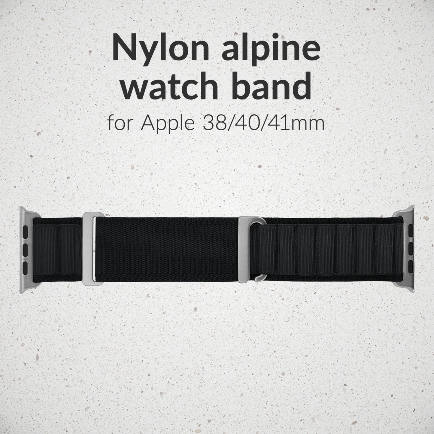 Mobilize Nylon Watch Band - Alpine - Titanium Connector - for Apple 38/40/41mm - Black
