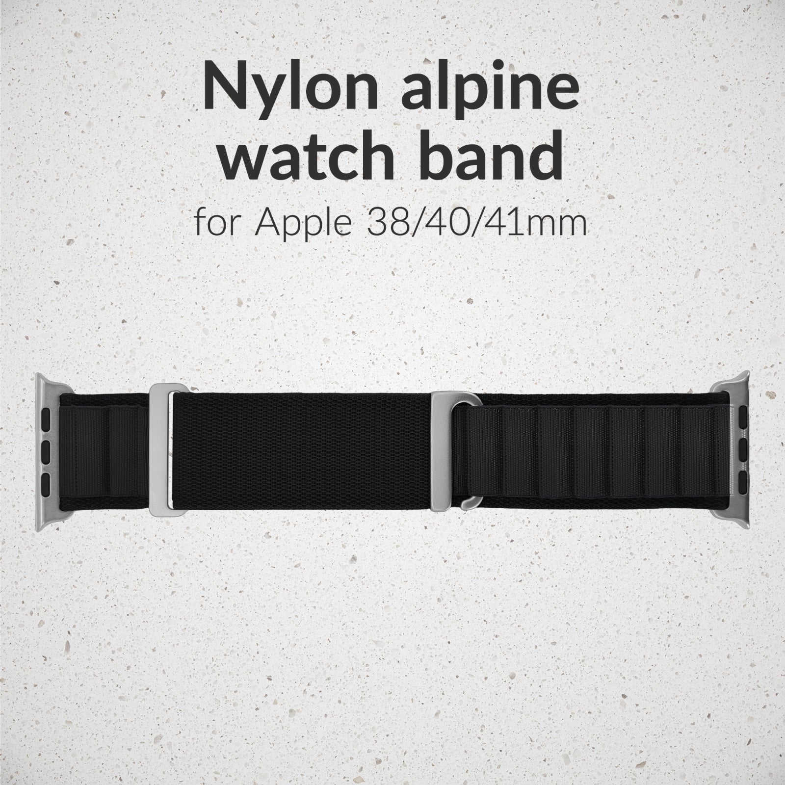 Mobilize Nylon Watch Band - Alpine - Titanium Connector - for Apple 38/40/41mm - Black