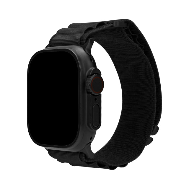Mobilize Nylon-Uhrenarmband - Alpine - Schwarzer Anschluss - für Apple 38/40/41mm - Schwarz