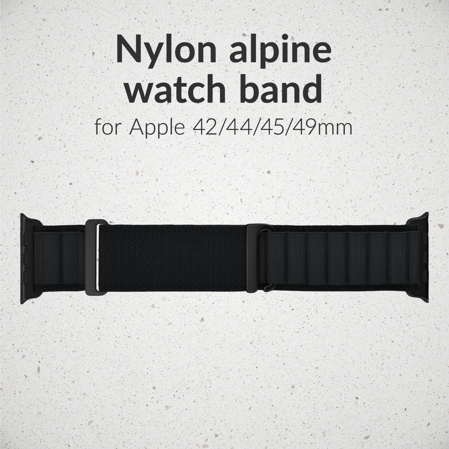 Mobilize Nylon Watch Band - Alpine - Black Connector - for Apple 42/44/45/49mm - Black