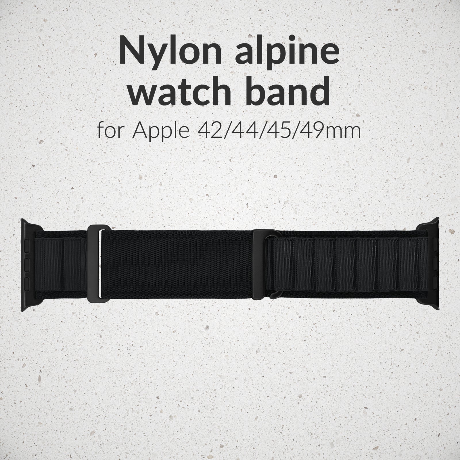 Mobilize Nylon Watch Band - Alpine - Black Connector - for Apple 42/44/45/49mm - Black