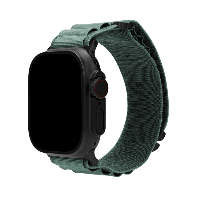 Bracelet de montre en nylon Mobilize - Alpin - Connecteur noir - pour Apple 42/44/45/49mm - Vert