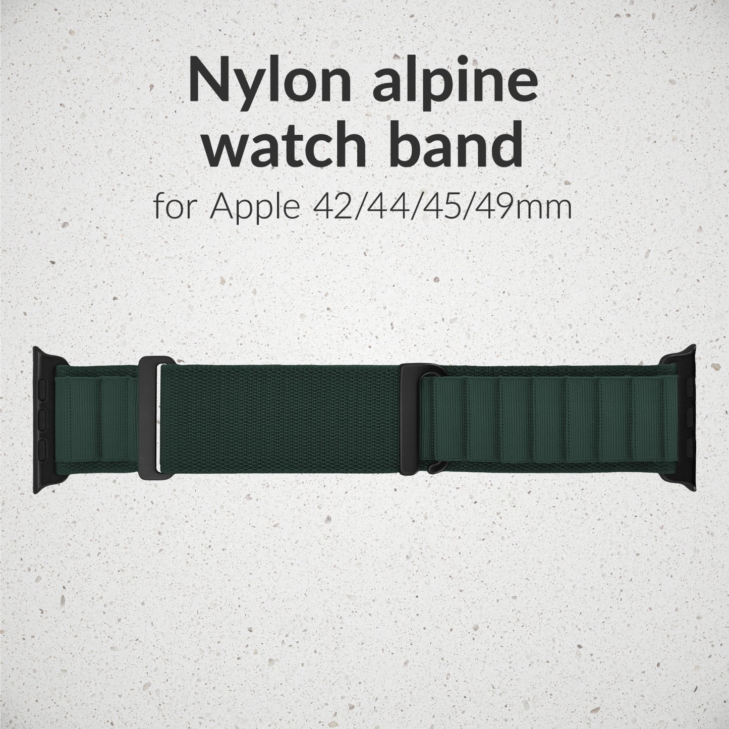 Mobilize Nylon Watch Band - Alpine - Black Connector - for Apple 42/44/45/49mm - Dark Green