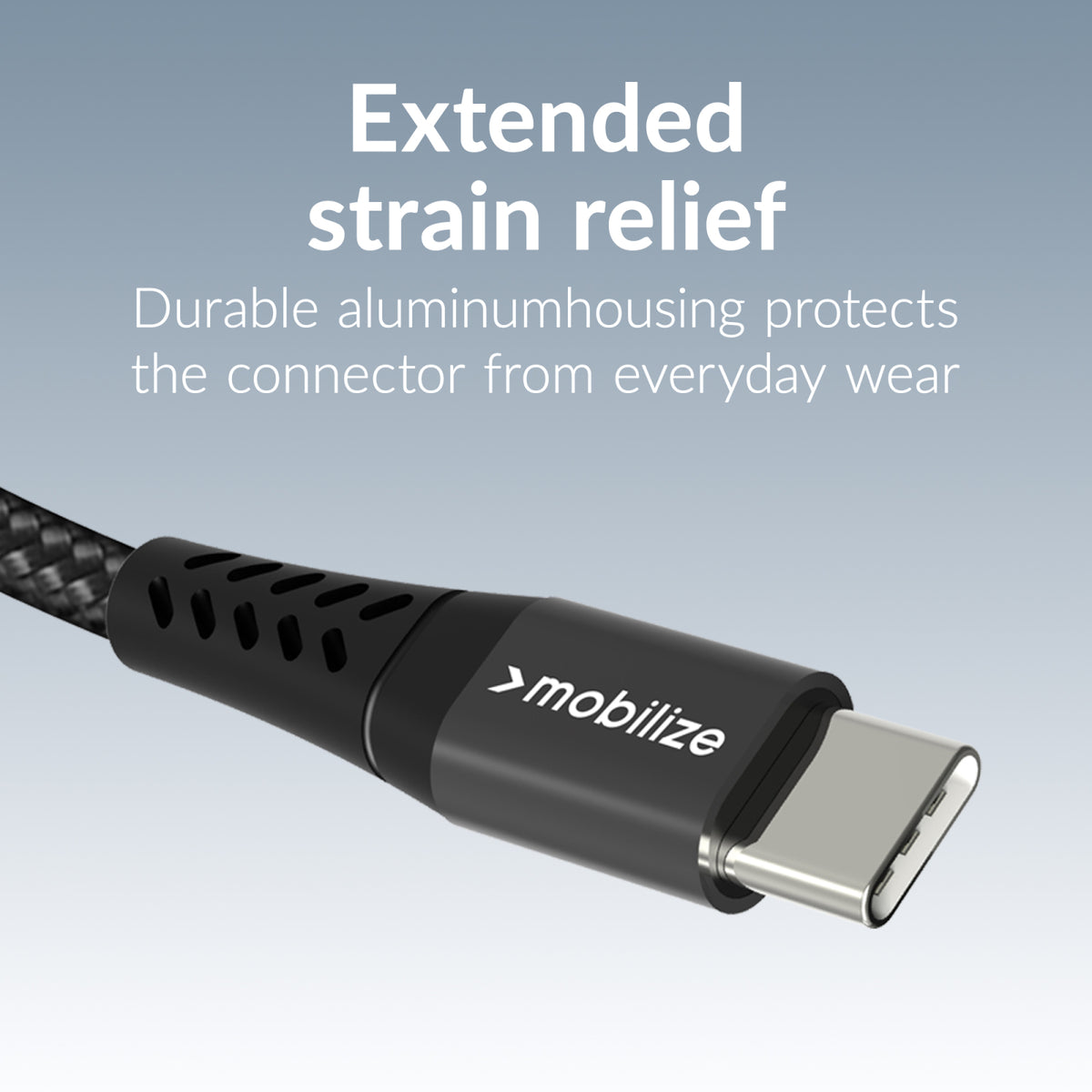 Mobilize Strong Nylon Cable USB-C to USB-C 1m. 240W Black