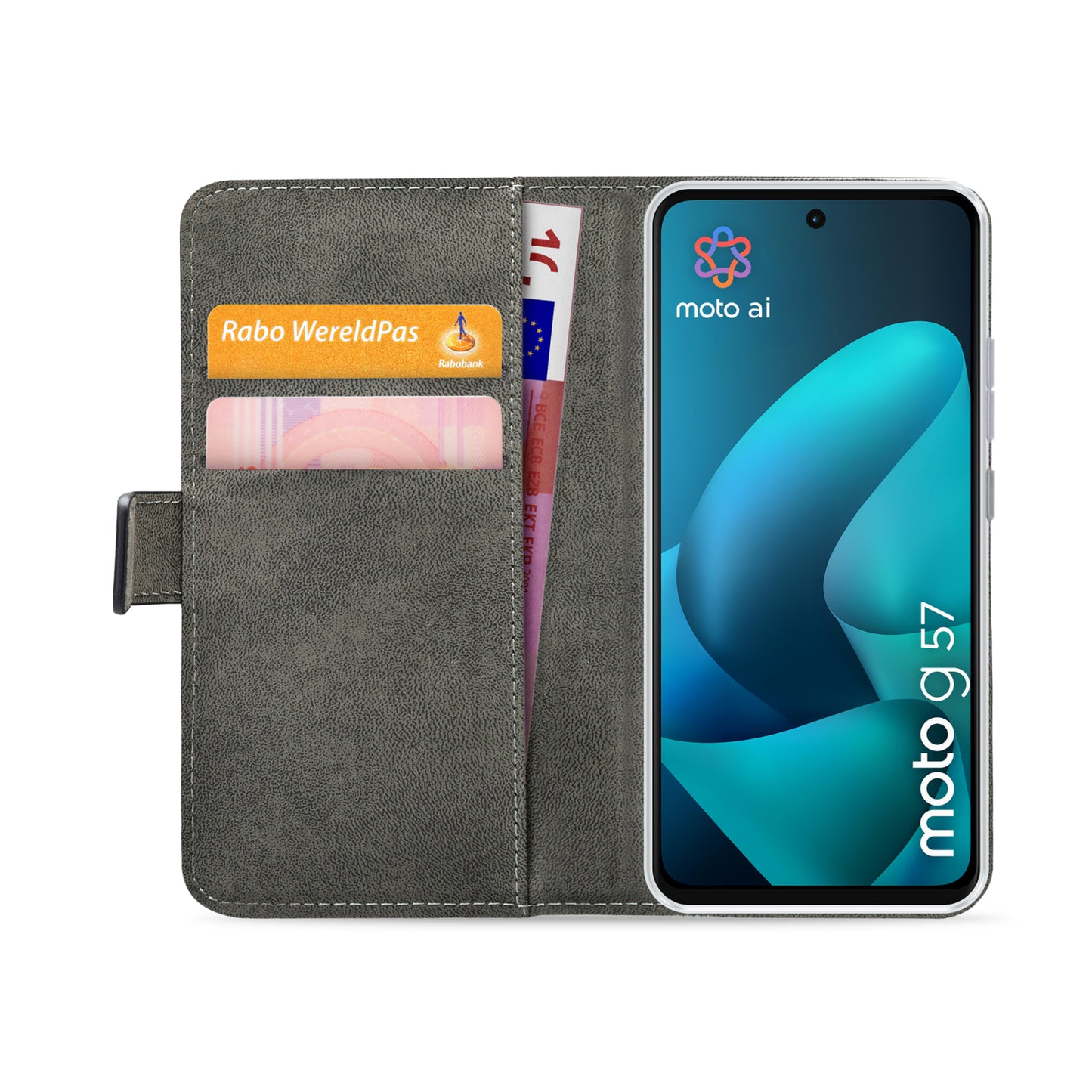 Mobilize Classic Gelly Wallet Book Case Motorola Moto G57 Black