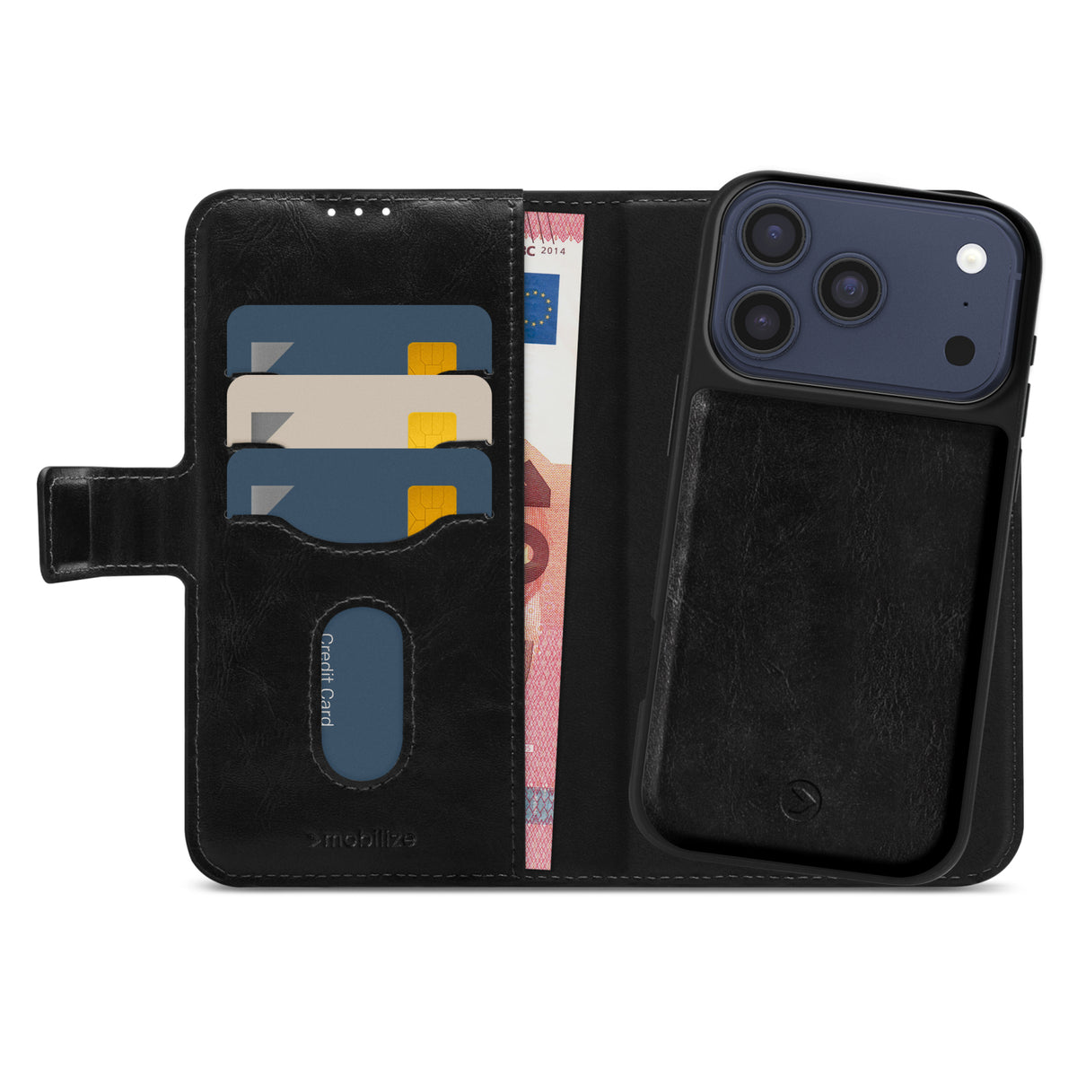 Mobilize 2in1 Magsafe Compatible Gelly Wallet Case Apple iPhone 17 Pro Max/18 Pro Max Black