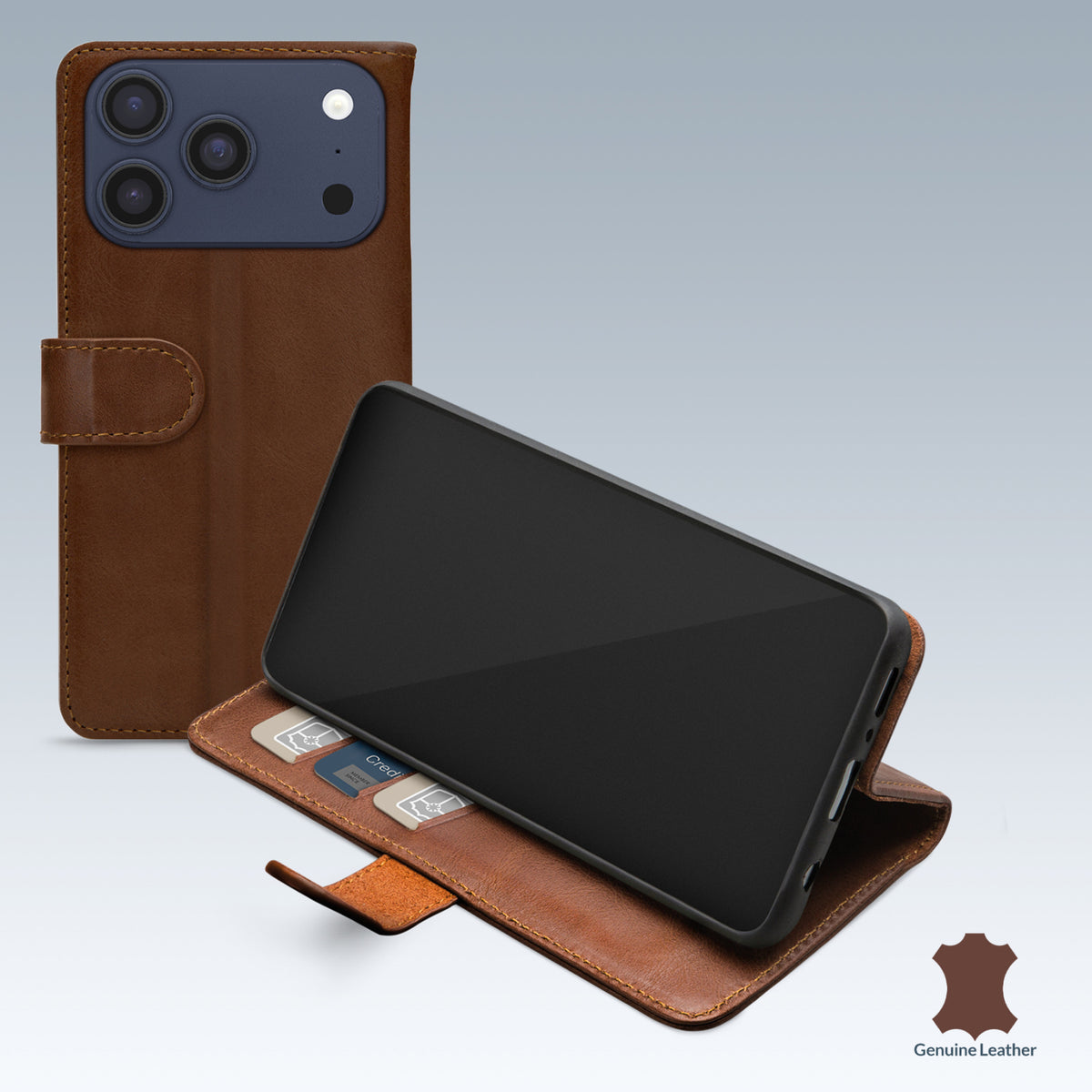Mobilize Leather Wallet Apple iPhone 17 Pro Max/18 Pro Max Brown