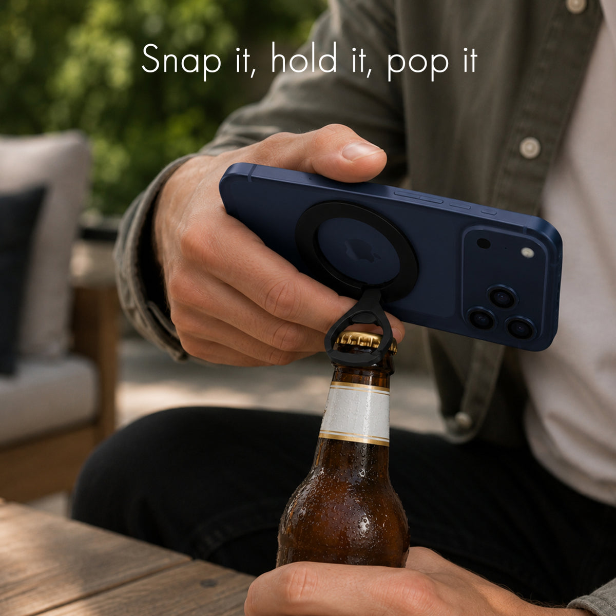 My Style MagPop MagSafe Compatible Zinc Alloy Bottle Opener Black