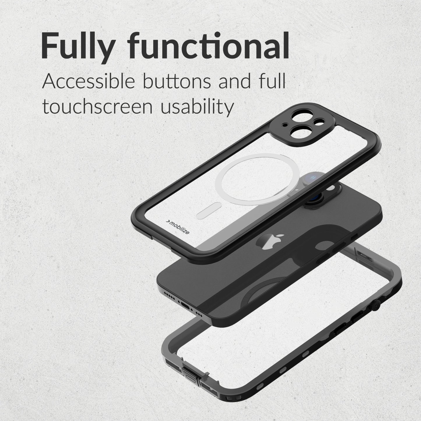 Mobilize MagSafe Compatible Waterproof Case Apple iPhone 17 Pro Max/18 Pro Max Clear/Black