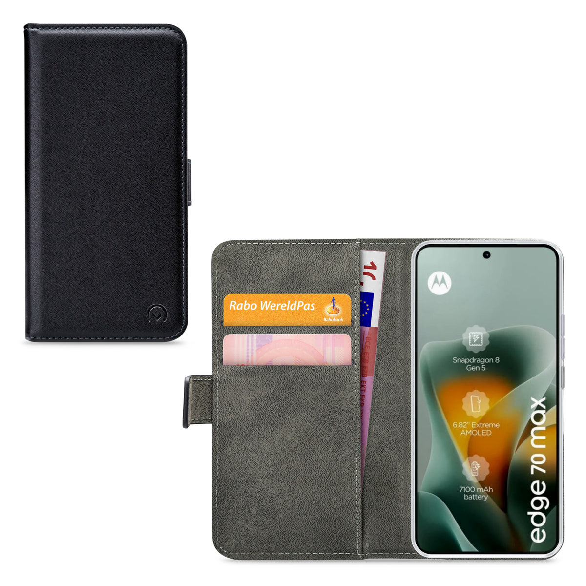 Mobilize Classic Gelly Wallet Book Case Motorola Edge 70 Max Black