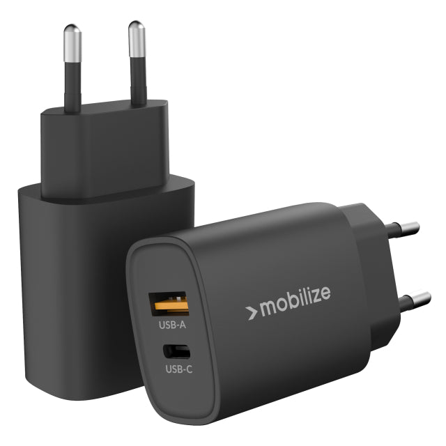 Mobilize Wall Charger USB-C + USB 20W Black (BULK)