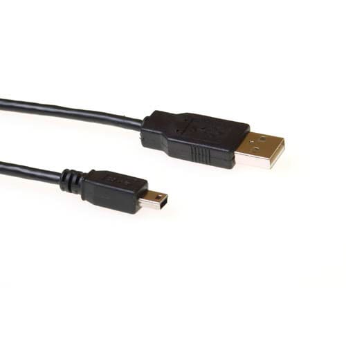 ACT USB 2.0 aansluitkabel USB A man - USB mini B5 man 1.8m