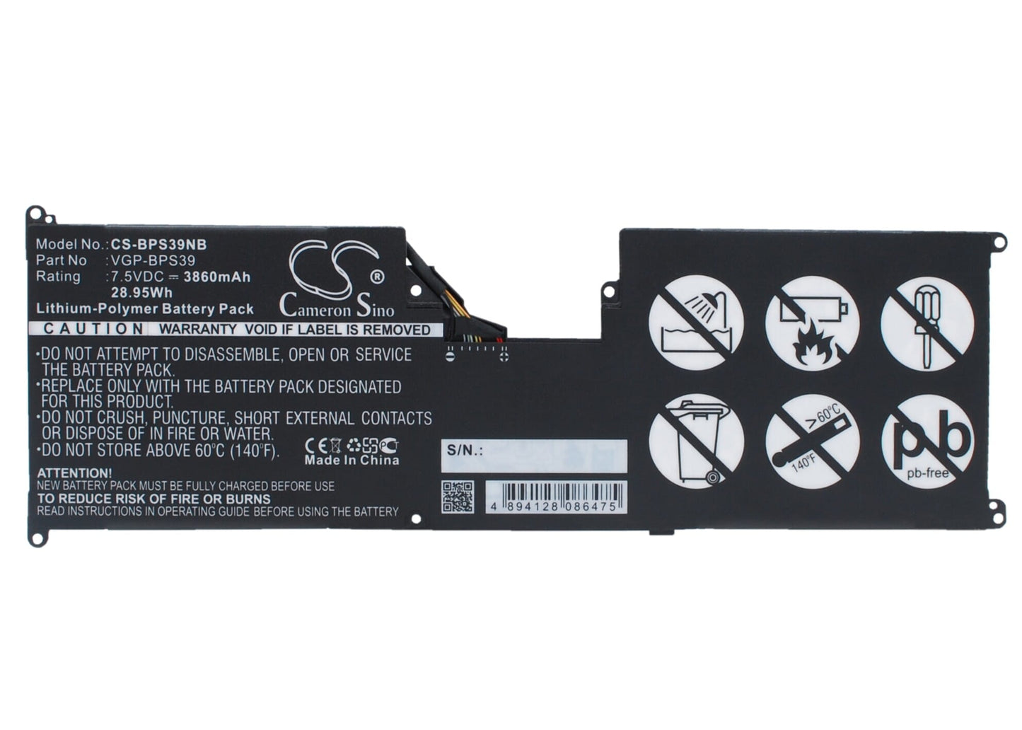 Batterie d'ordinateur portable 3860mAh