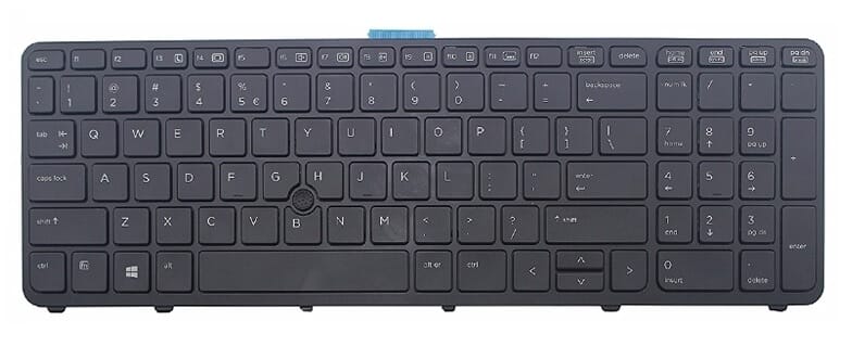 HP Laptop Tastatur Qwerty US + Trackpoint, Hintergrundbeleuchtet