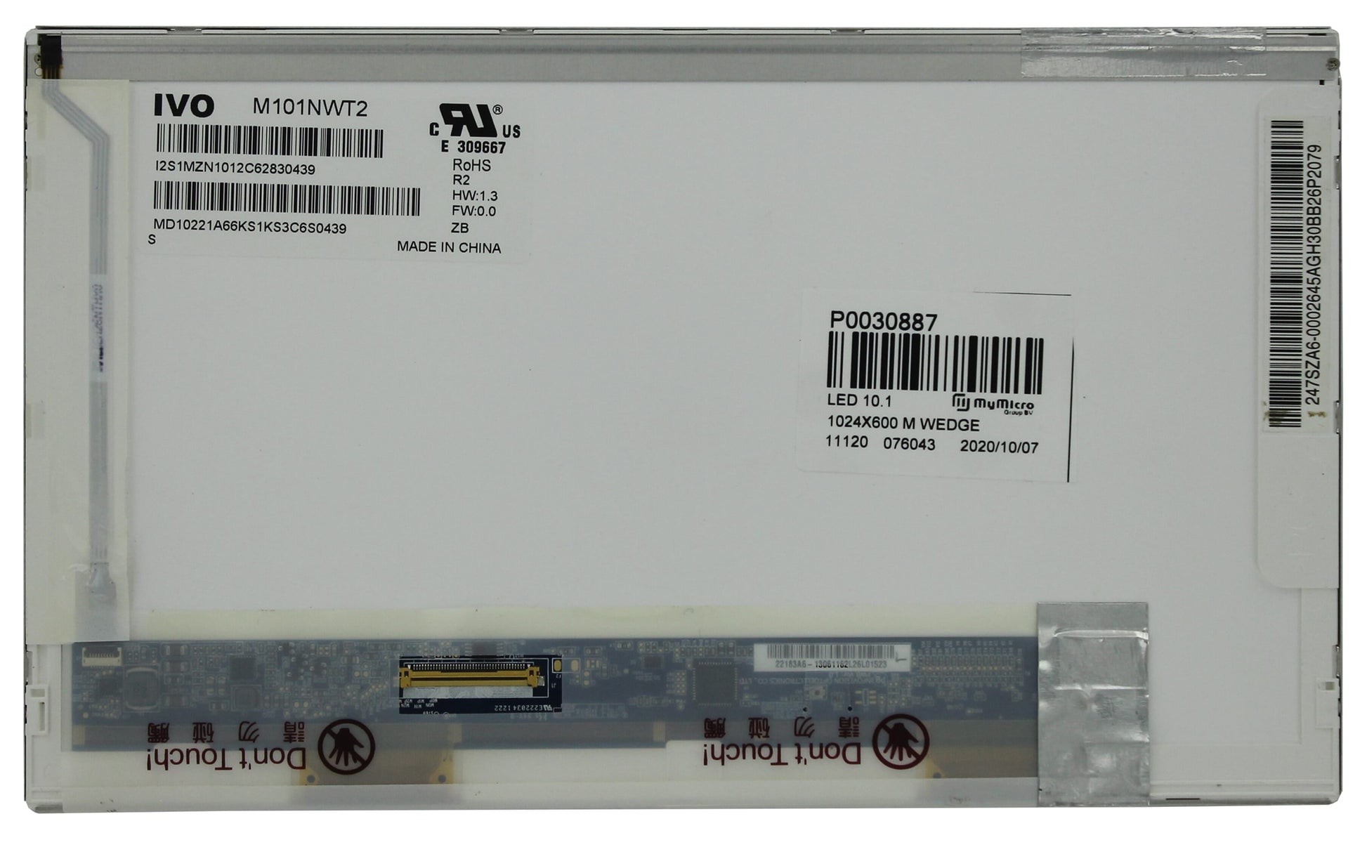 10.1 inch LCD scherm 1024x600 Mat 40Pin