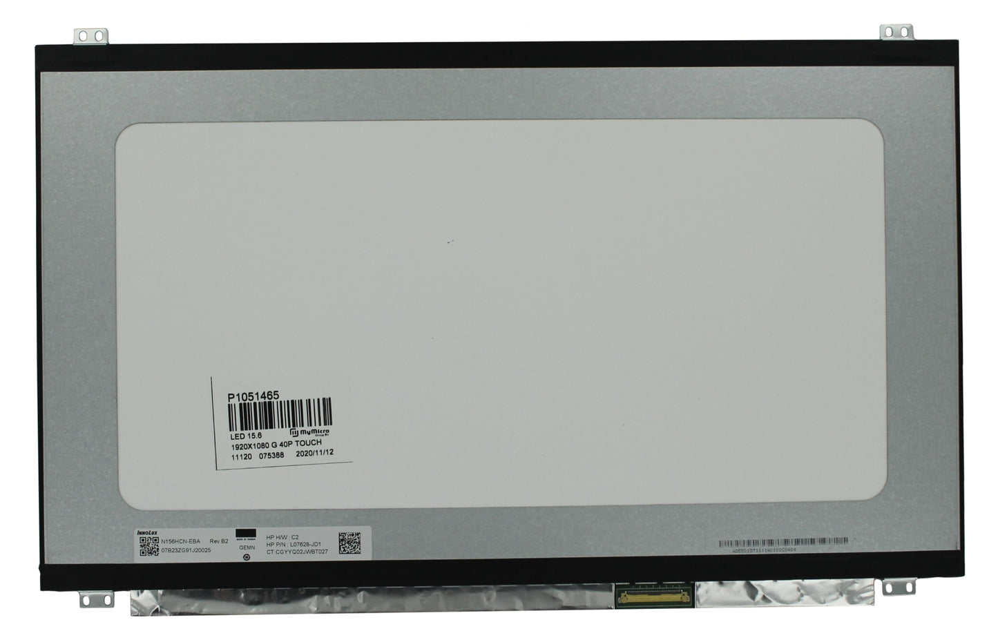 Écran LCD 15.6 pouces 1920x1080 Brillant 40 broches 25mm, IPS, Tactile