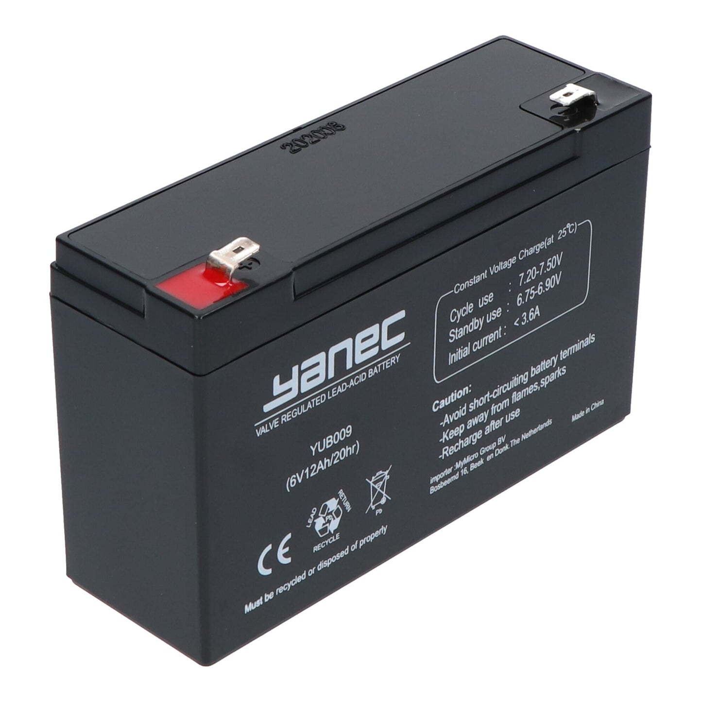 Batterie plomb-acide Yanec 6V 12Ah