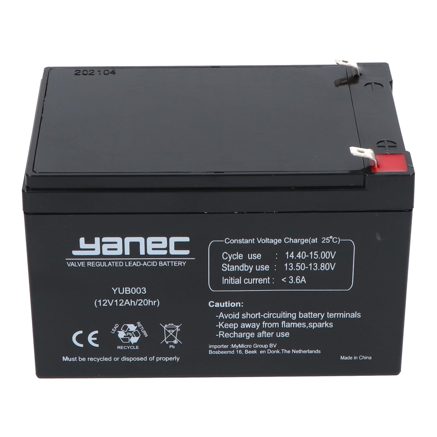 Batterie au plomb Yanec 12V 12Ah