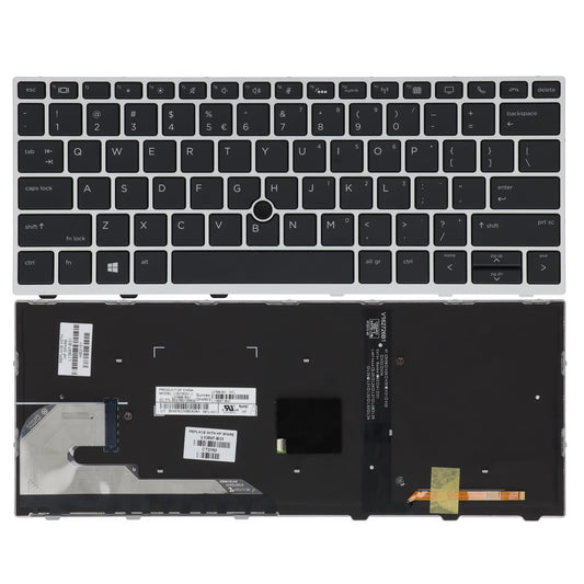 Clavier d'ordinateur portable HP Qwerty US + Trackpoint, Rétroéclairé