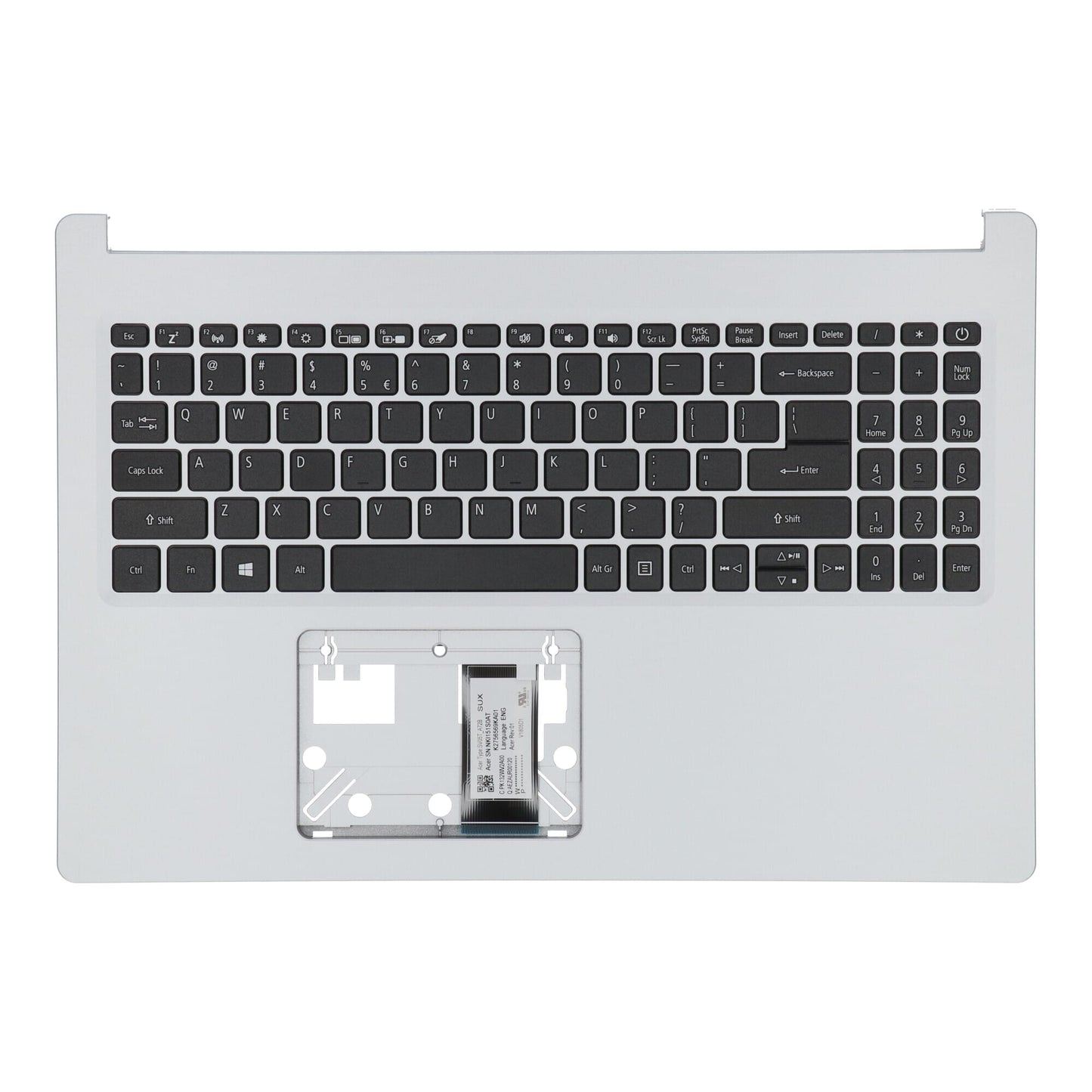 Acer Laptop Toetsenbord Qwerty US + Top Cover - Zilver