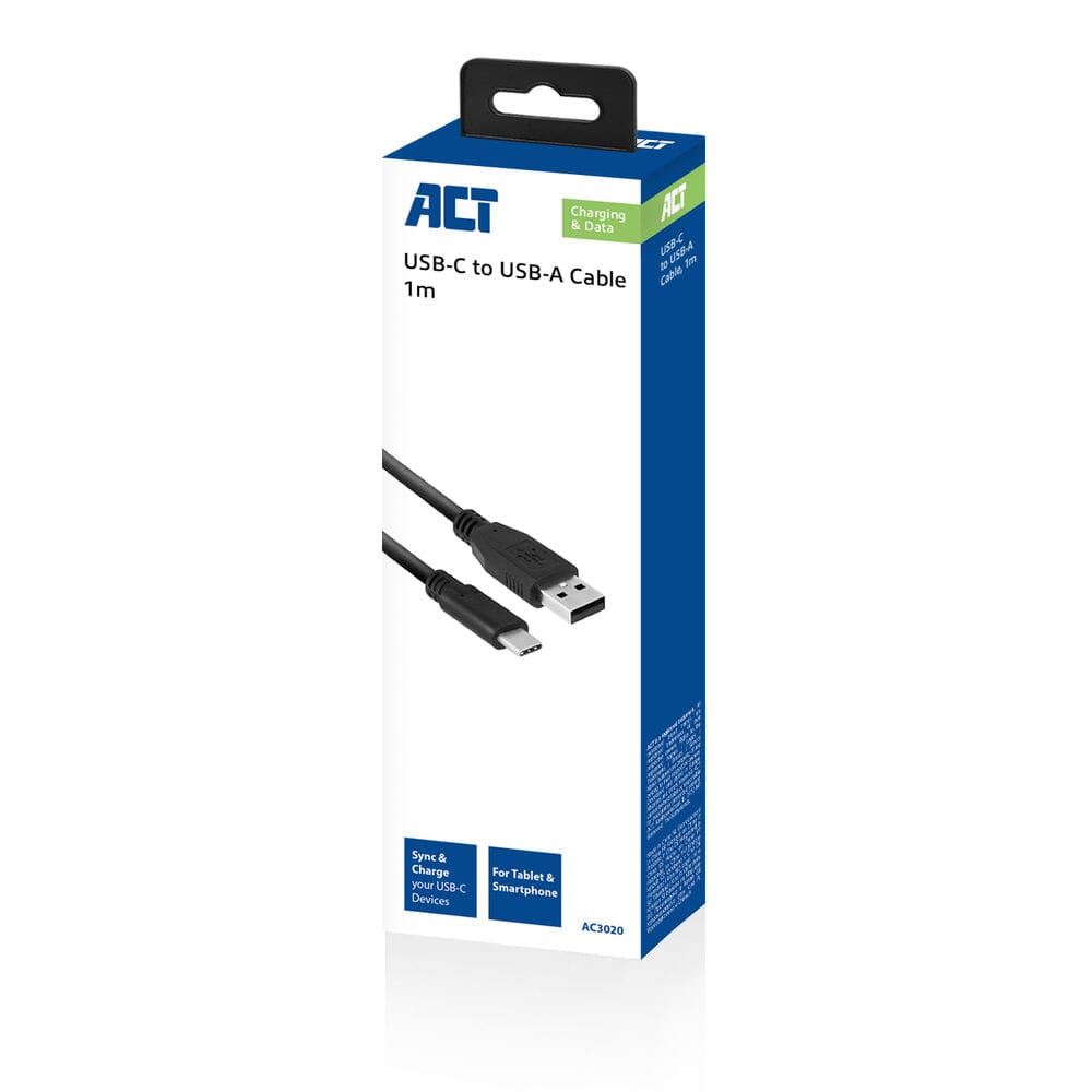 ACT USB 3.2 Gen1 Lade- und Datenkabel A Stecker - C Stecker 1 Meter