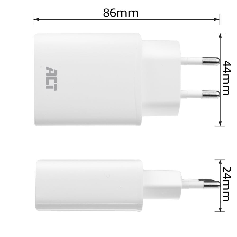 ACT USB-C Lader, 1-poort, 20W, Power Delivery, wit