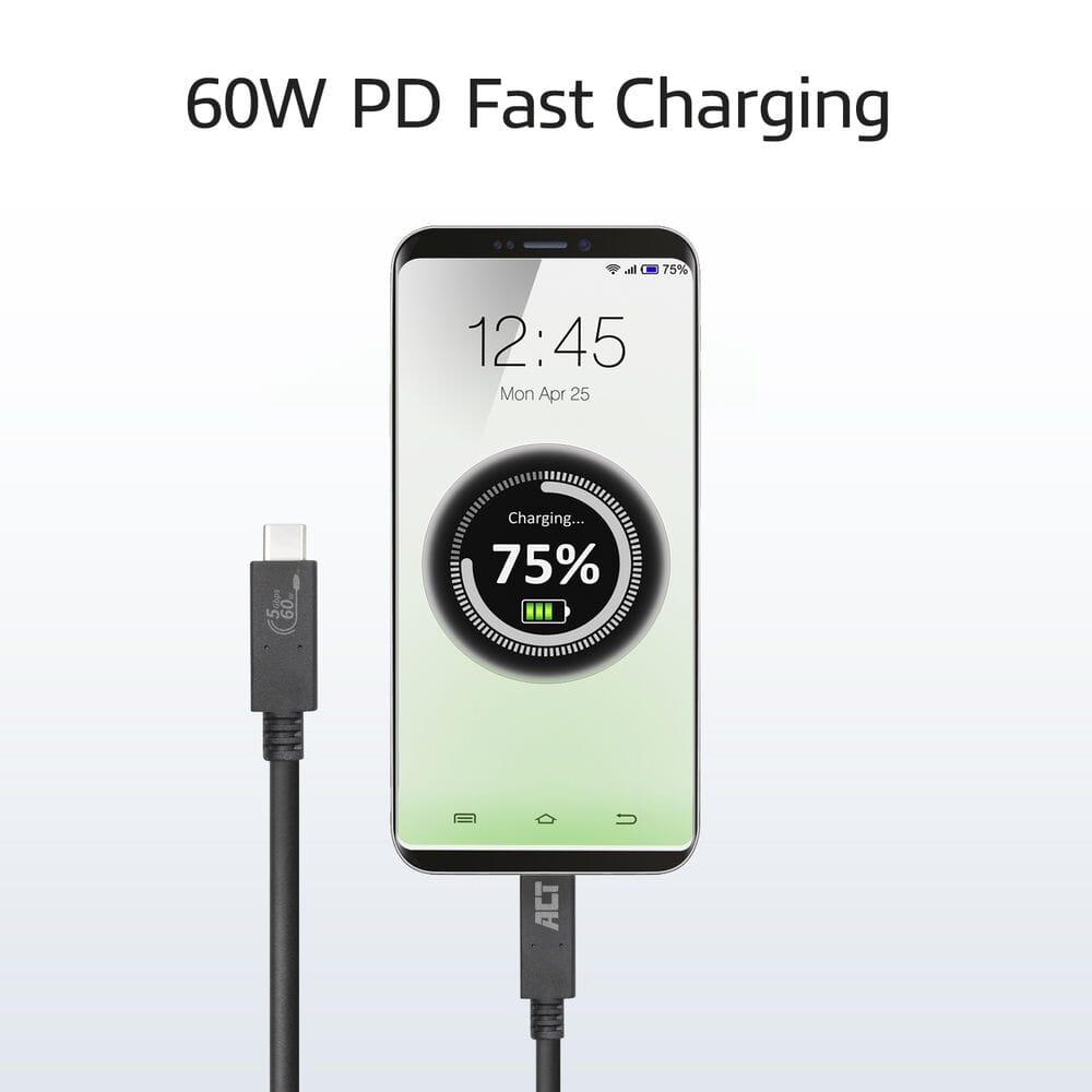 ACT USB 3.2 Gen1 aansluitkabel C male - C male 1 m