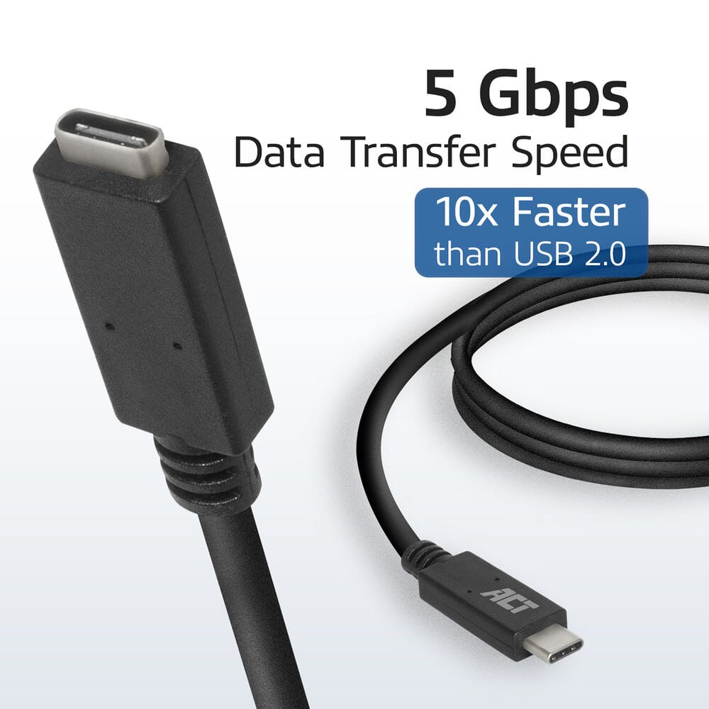 ACT USB 3.2 Gen1 verlengkabel C male - C female 2 m