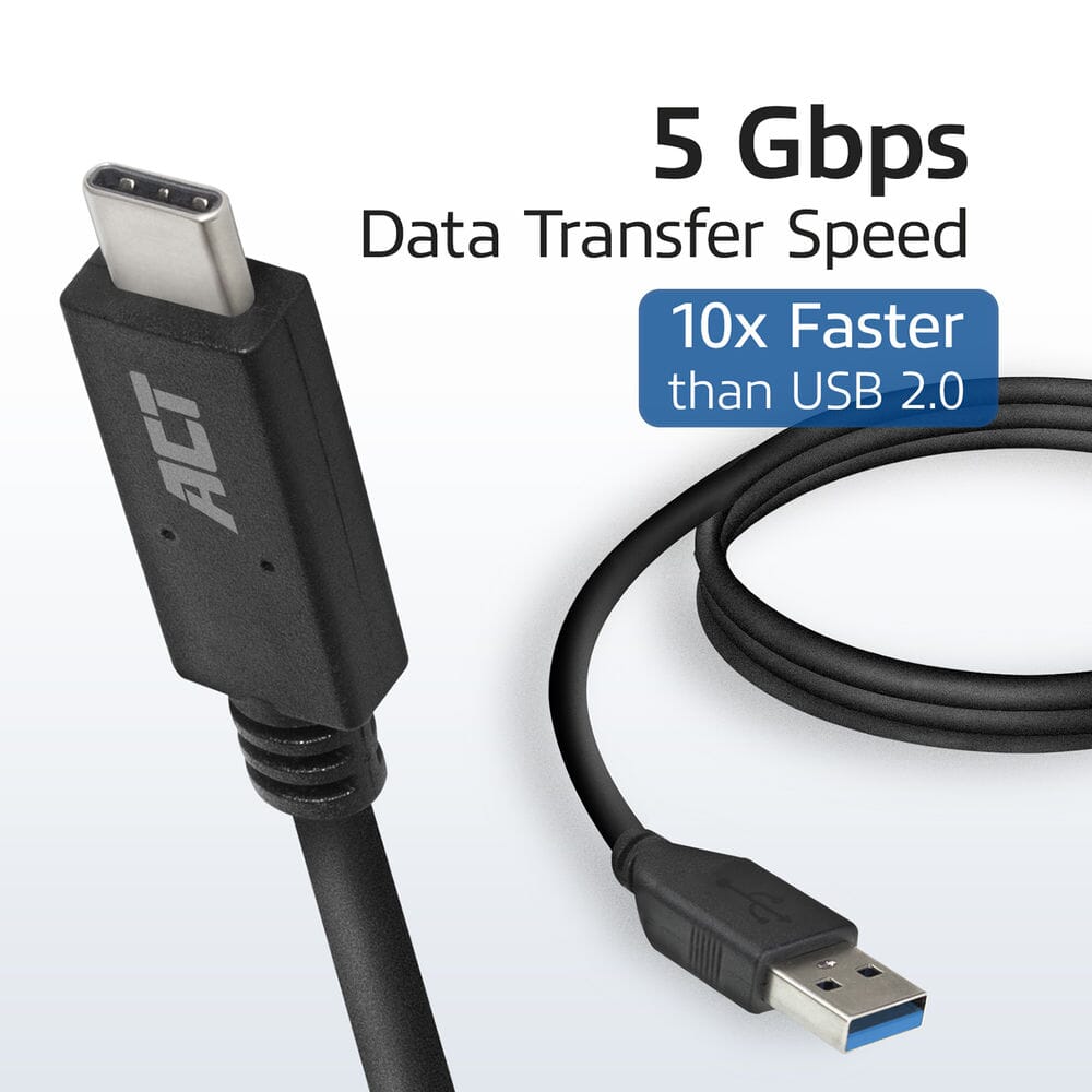 ACT USB 3.2 Gen1 aansluitkabel A male - C male 1 m