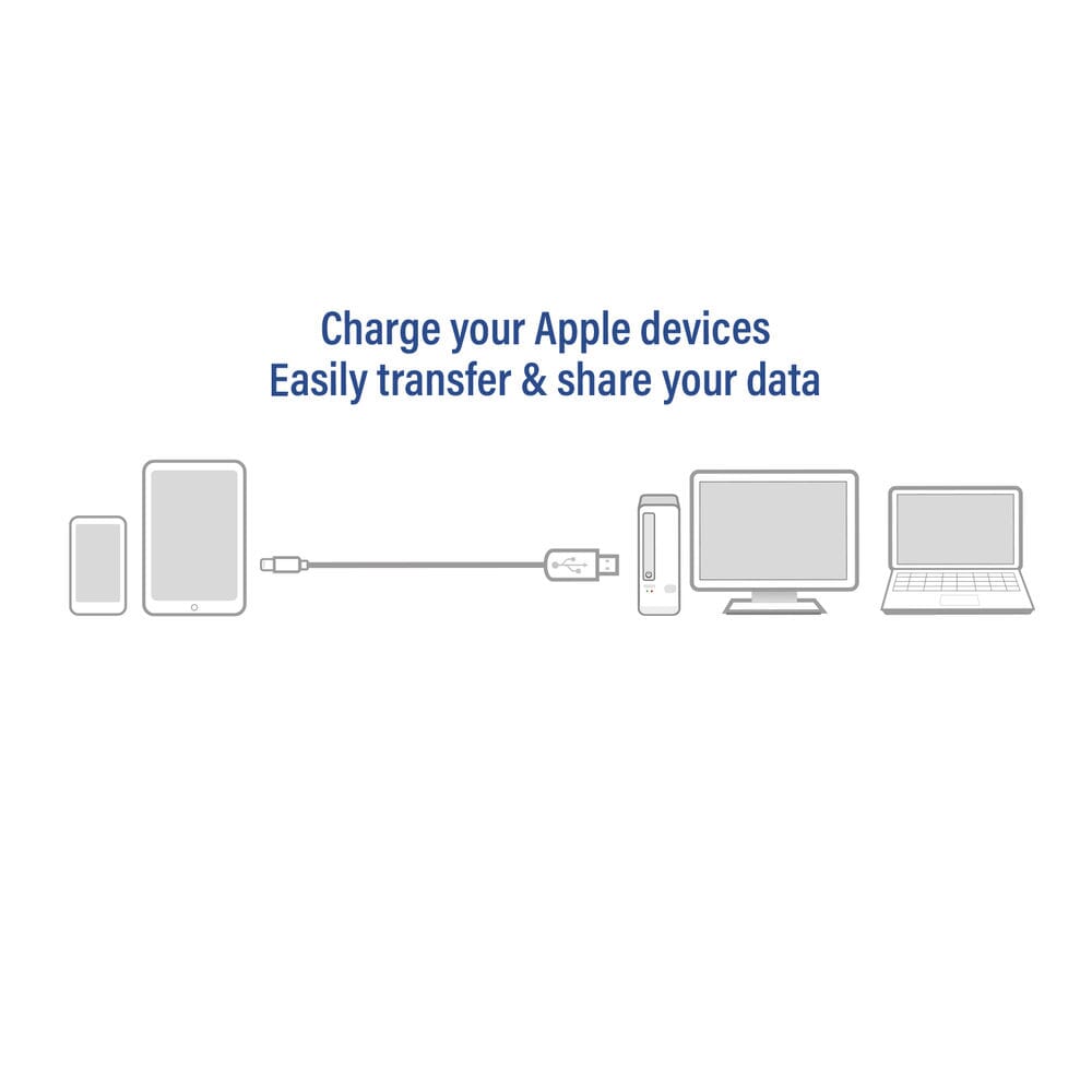 ACT USB A naar Lightning laad- en datakabel 2m MFI certified