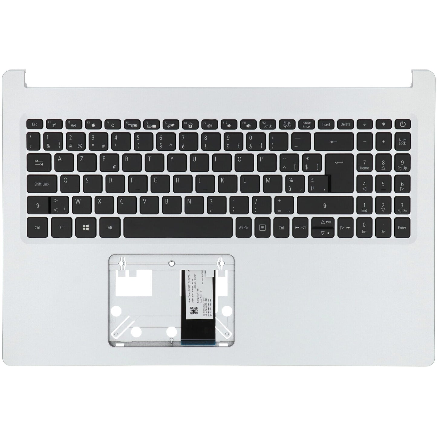 Acer Laptop Toetsenbord Azerty BE + Top Cover, BL - Zilver