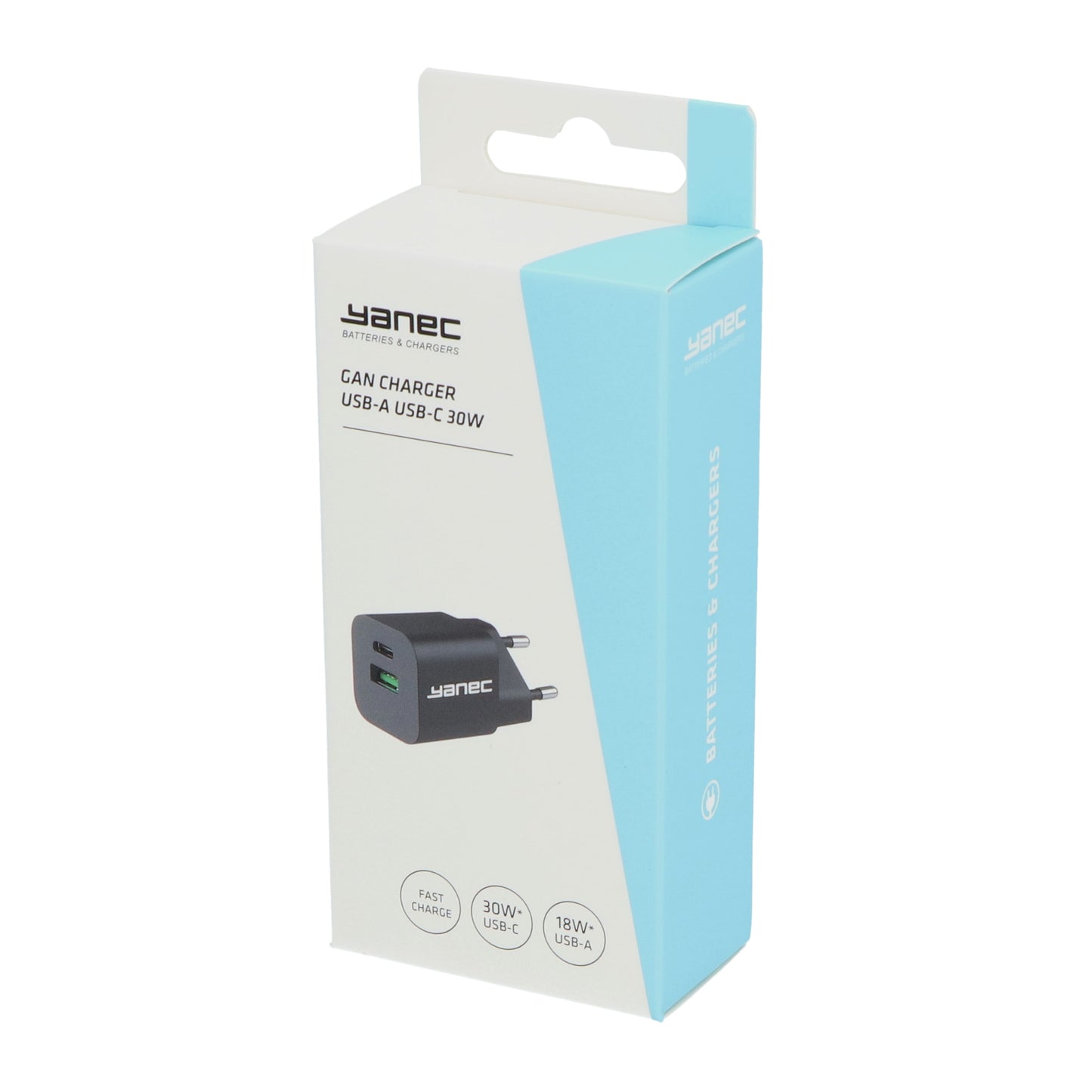 Yanec Kompaktes GaN-Ladegerät USB-A USB-C 30W