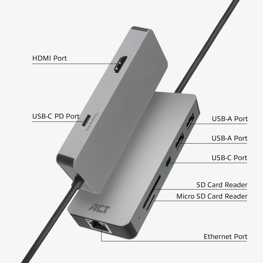 ACT USB-C 4K docking station voor 1 HDMI monitor
