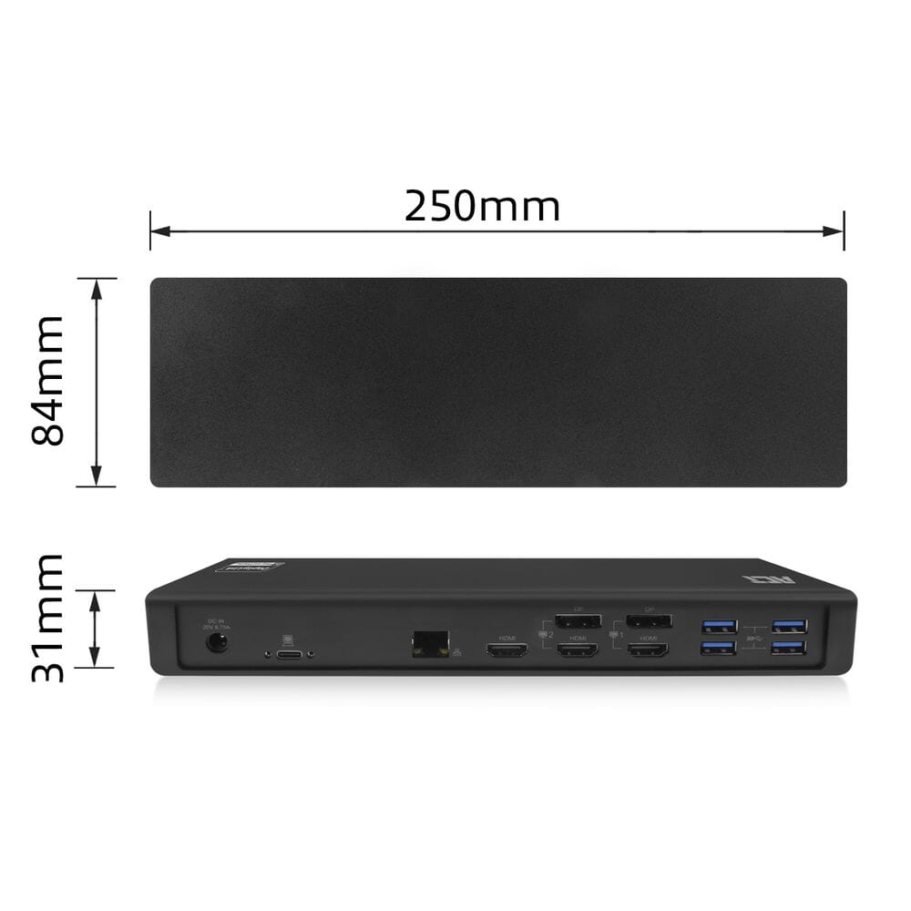 ACT USB-C Docking Station 4K, voor 2 of 3 monitoren