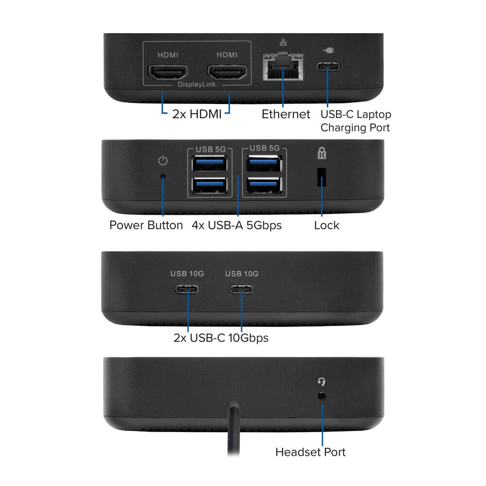 ACT USB-C Docking Station 4K, voor 2 monitoren