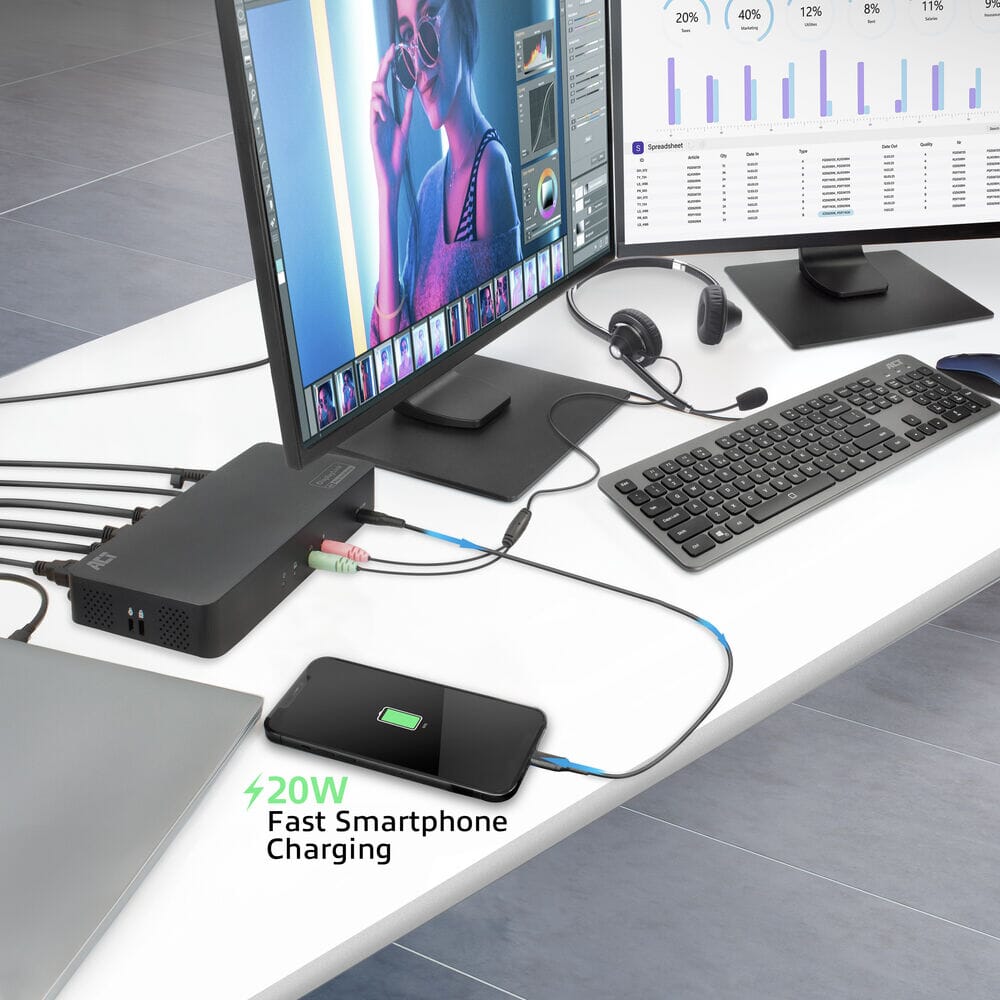 ACT USB-C Dockingstation 4K, für 2 Monitore