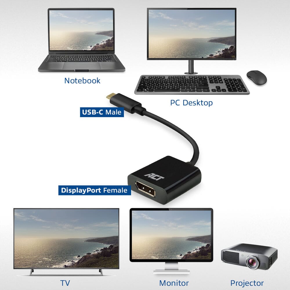 ACT USB-C naar DisplayPort adapter