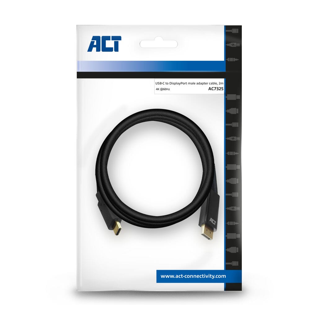 ACT USB-C naar DisplayPort kabel 2 meter