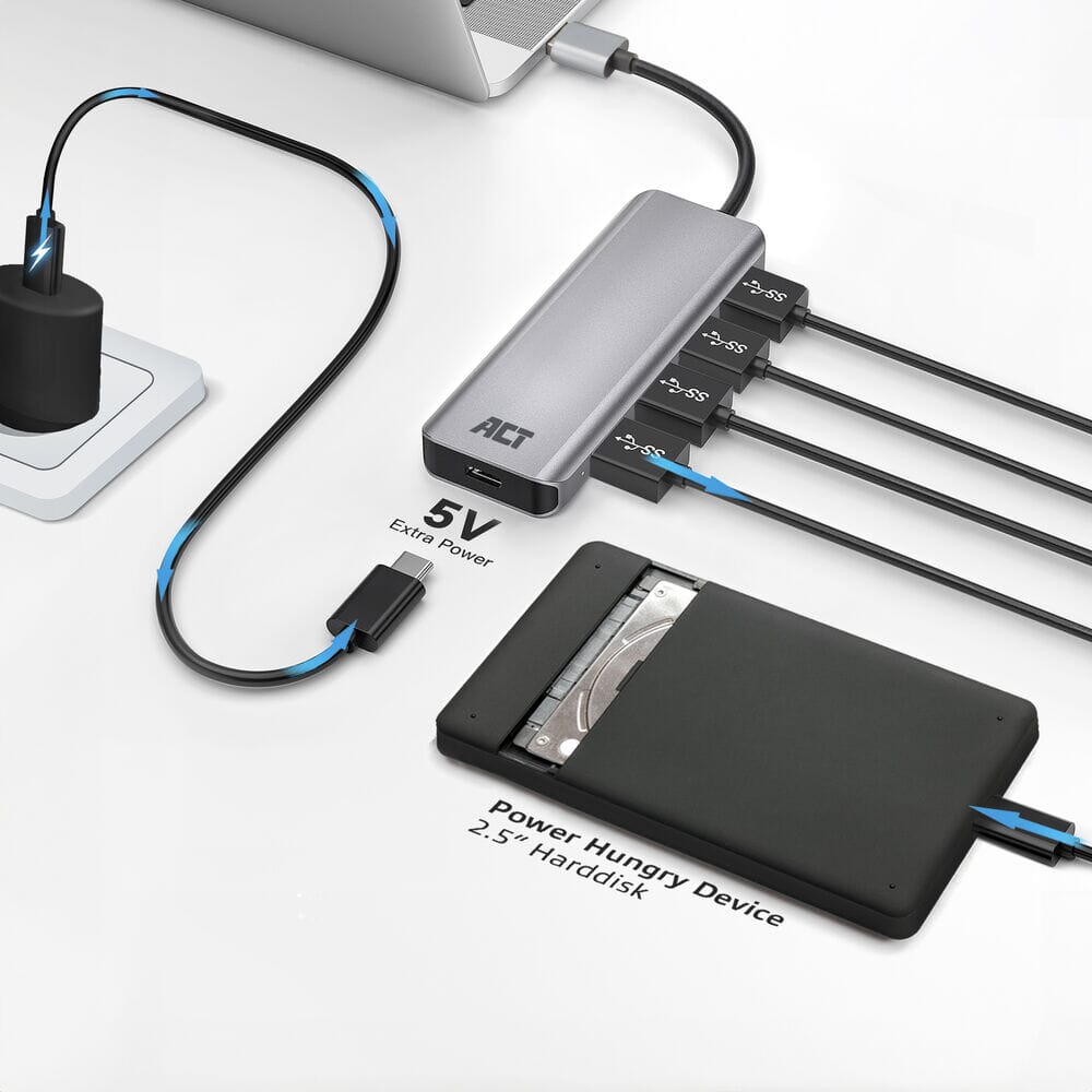 ACT USB-A hub 3.0, 4 poorts USB-A