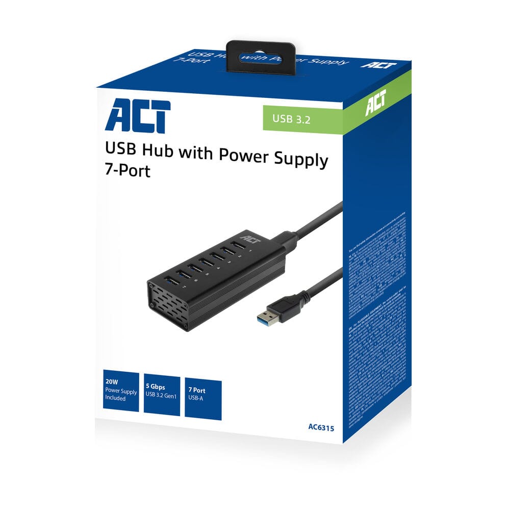 ACT USB Hub 3.0, 7 Port, 20W Netzteil