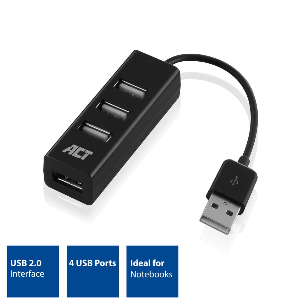 ACT USB hub 4 poorts USB-A
