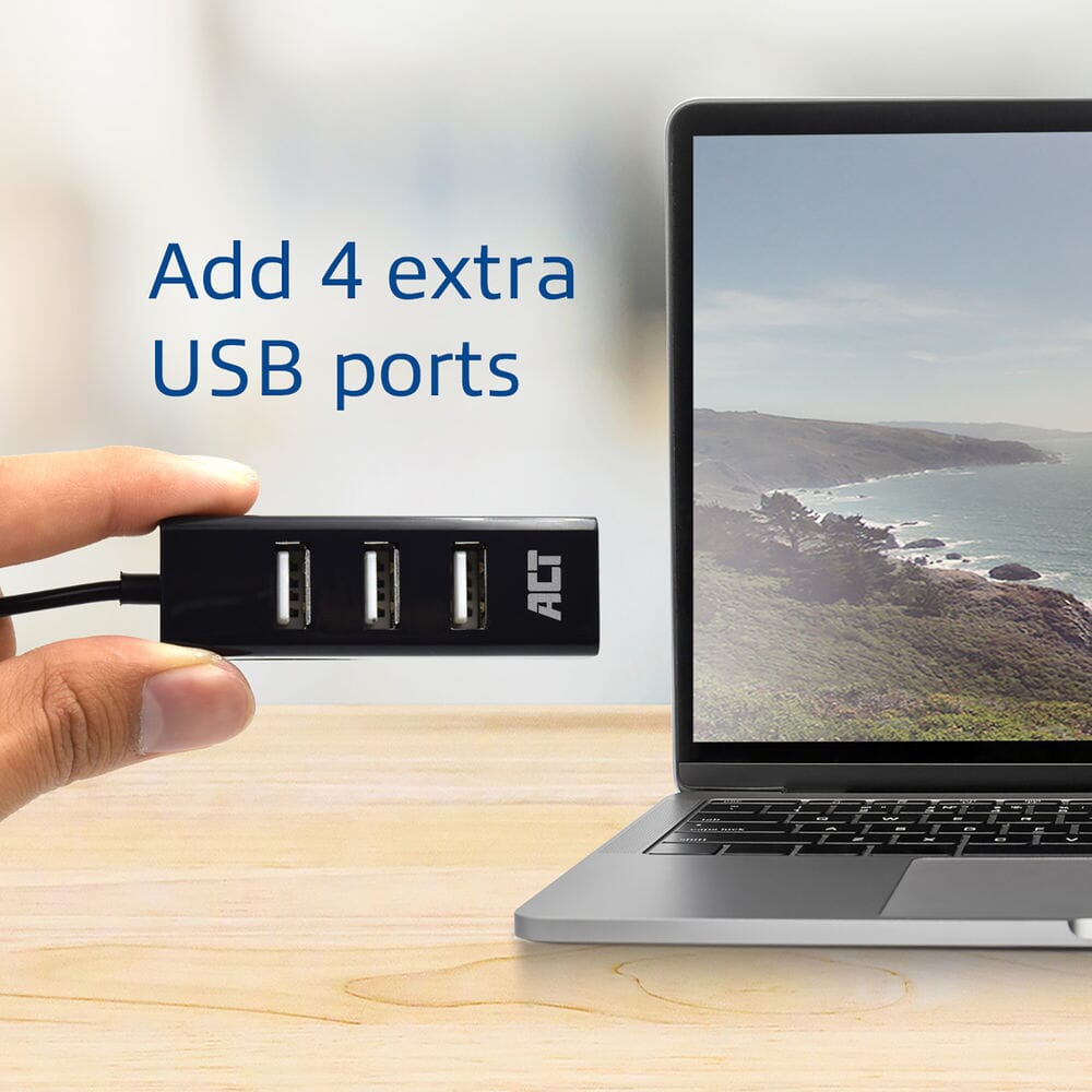 ACT USB hub 4 poorts USB-A