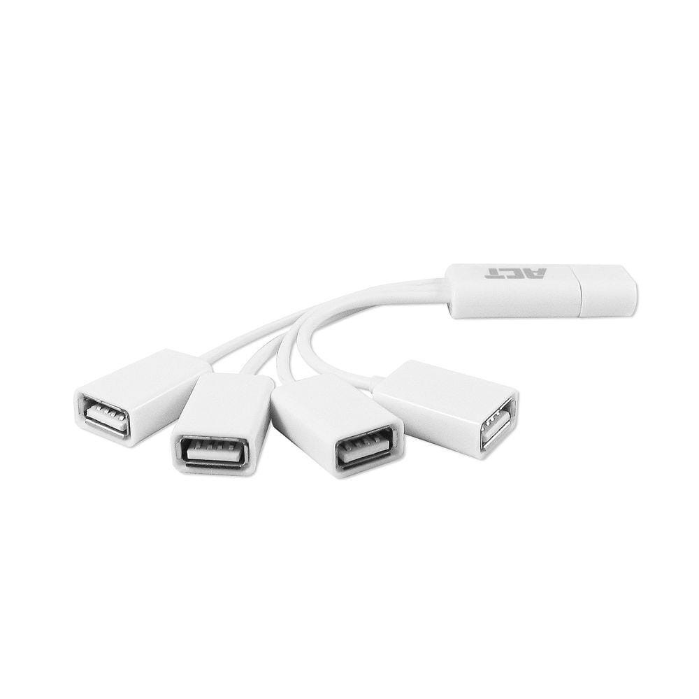 ACT USB hub 4 poorts USB-A, flexibel