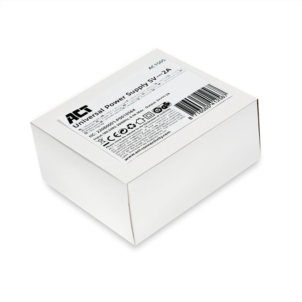 ACT Universele Stroomadapter 5V 2A, voor ACT USB Boosters