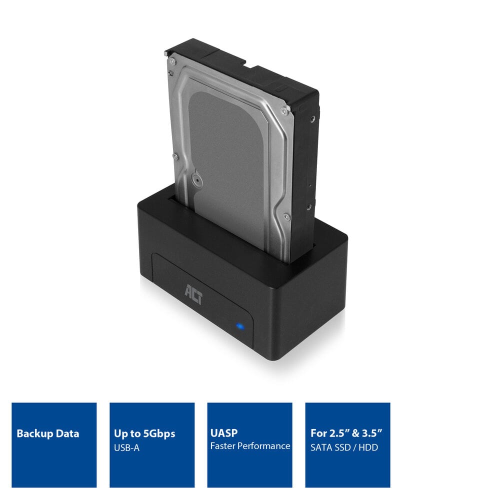 ACT 2,5 Zoll und 3,5 Zoll SATA Festplattendock USB 3.2 Gen1